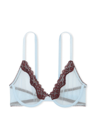 Сетчатый бюстгальтер с кружевной отделкой Victoria's Secret 1159862973 (Голубой 36B)