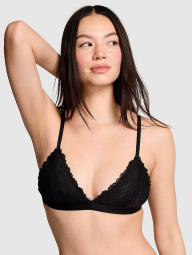 Кружевной бюстгальтер Victoria's Secret Pink бралетт триангл 1159863017 (Черный L)