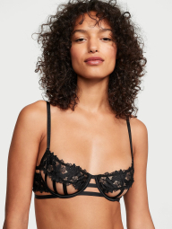 Бюстгальтер Victoria's Secret c цветочной аппликацией 1159863689 (Черный 38C)
