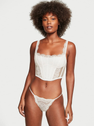 Сетчатый корсетный топ Victoria's Secret с кружевом 1159863825 (Молочный S)