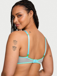 Сетчатый бюстгальтер с кружевной отделкой Victoria's Secret 1159863958 (Голубой 34B)