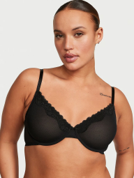 Бюстгальтер с кружевной отделкой Victoria's Secret 1159864693 (Черный 38C)