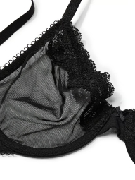 Бюстгальтер с кружевной отделкой Victoria's Secret 1159864693 (Черный 38C)