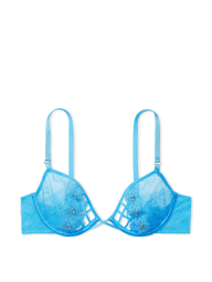 Кружевной бюстгальтер Victoria's Secret с люверсами 1159865468 (Голубой 34D)