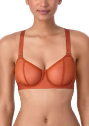 Полупрозрачный бюстгальтер DKNY из сеточки 1160149934 (Оранжевый 34A)