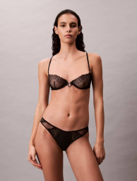 Сітчастий бюстгальтер-балконет Calvin Klein 1160229966 (Чорний 34C)