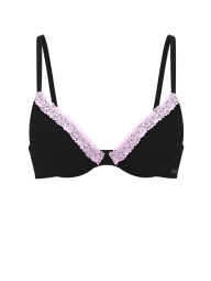 Бюстгальтер Super Push-Up Victoria's Secret Pink з мереживним оздобленням 1160246243 (Чорний 34B)