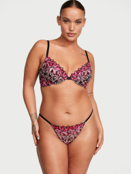 Бюстгальтер жіночий Victoria's Secret з квітковою вишивкою 1160364825 (Чорний/Рожевий 34D)