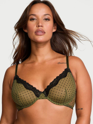 Полупрозрачный бюстгальтер Victoria's Secret в горошек 1160476239 (Зеленый 34B)