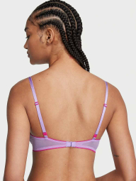 Сетчатый бюстгальтер с кружевной отделкой Victoria's Secret 1160480518 (Сиреневый 34B)