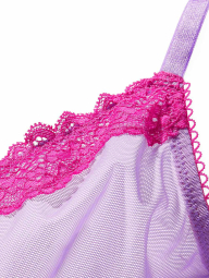 Сетчатый бюстгальтер с кружевной отделкой Victoria's Secret 1160480518 (Сиреневый 34B)