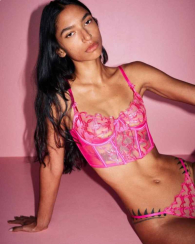 Корсетний топ Victoria's Secret з вишивкою 1160575987 (Рожевий S)