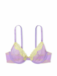 Сетчатый бюстгальтер с кружевной отделкой Victoria's Secret 1160761234 (Сиреневый 32B)