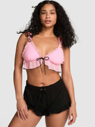 Сетчатый бралетт триангл Victoria's Secret Pink с завязками спереди 1161110318 (Розовый M)