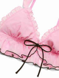 Сетчатый бралетт триангл Victoria's Secret Pink с завязками спереди 1161102742 (Розовый S)