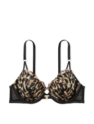 Бюстгальтер Push-Up Victoria's Secret з вишивкою 1161152902 (Чорний/Леопардовий 34A)