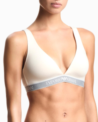 Женский бралетт Emporio Armani с логотипом 1161675184 (Молочный M)