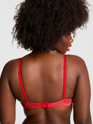 Бюстгальтер Push-Up Victoria's Secret Pink лиф с блеском 1162151765 (Красный 34B)