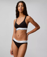 Комплект белья Calvin Klein бралетт топ и трусики бикини 1162864248 (Черный XL)