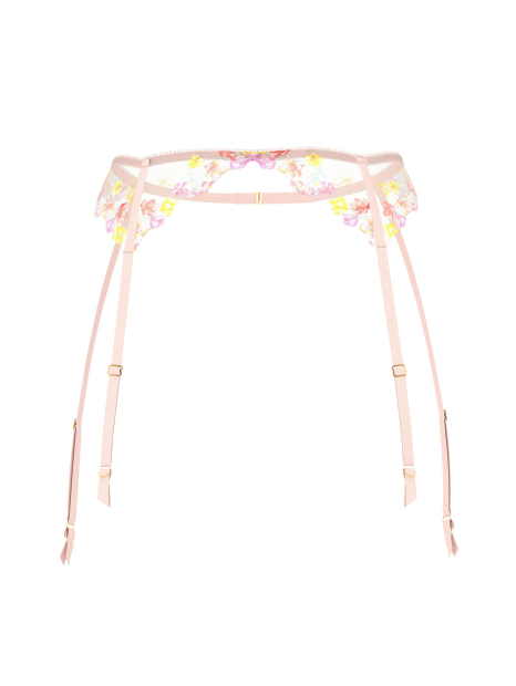 Комплект з вишивкою Victoria's Secret пояс для панчохи та трусики стрінг 1159854737 (Рожевий XS)