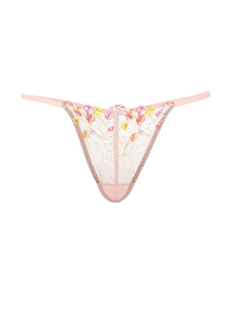 Комплект з вишивкою Victoria's Secret пояс для панчохи та трусики стрінг 1159854737 (Рожевий XS)