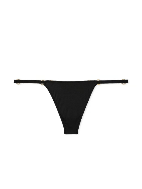 Комплект Victoria's Secret пояс для чулок с вышивкой и трусики стринги 1159855981 (Черный M)