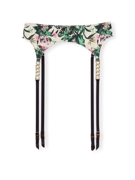 Комплект Victoria's Secret пояс для панчох з принтом та трусики тонг 1159856125 (Різні кольори XS)