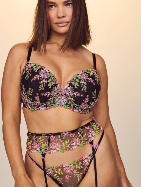 Пояс для чулок Victoria's Secret с вышивкой 1160387079 (Черный XS/S)