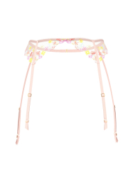 Комплект з вишивкою Victoria's Secret пояс для панчохи та трусики стрінг 1159854737 (Рожевий XS)