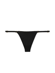 Комплект Victoria's Secret пояс для чулок с вышивкой и трусики стринги 1159855981 (Черный M)