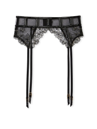 Комплект Victoria's Secret пояс для чулок с вышивкой и трусики стринги 1159855981 (Черный M)