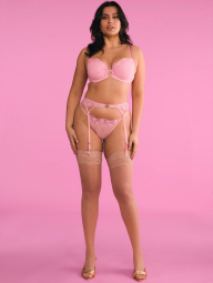 Мереживний пояс для панчіх Victoria's Secret з вишивкою 1159860816 (Рожевий XS/S)