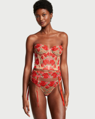 Пояс для чулок Victoria's Secret с вышивкой 1160903419 (Красный M/L)