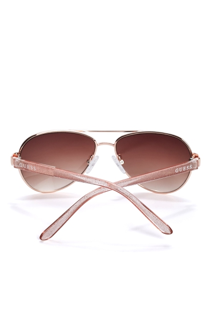 Блестящие детские солнцезащитные очки-авиаторы Guess 1159804346 (Золотистый, One Size)