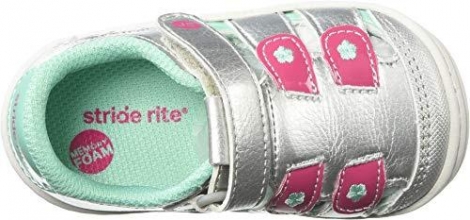 Серебристые детские пинетки Stride Rite art367538 (размер EUR 21, 13 см)