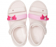 Сандалии детские босоножки Crocs art258277 (Белый/Розовый, размер 23-24)