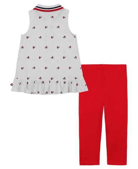 Tommy Hilfiger Kids Set Polo Tunic and Capri Leggings 1159815046  (Білий/червоний 68-74)