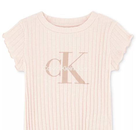 Детский костюм Calvin Klein футболка и шорты 1159815727 (Коричневый/Розовый 24M)