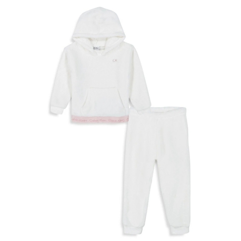 Дитячий костюм з шерпи Calvin Klein худі та джогери 1159828573 (Білий 24M)