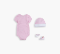 Детский комплект Levi's боди, шапка и пинетки 1159803267 (Розовый, 0-6M)