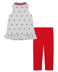 Tommy Hilfiger Kids Set Polo Tunic and Capri Leggings 1159815046  (Білий/червоний 68-74)