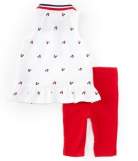 Tommy Hilfiger Kids Set Polo Tunic and Capri Leggings 1159815046  (Білий/червоний 68-74)