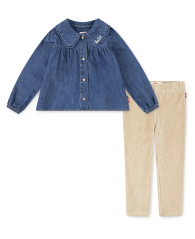 Дитячий комплект Levi's сорочка та легінси 1159837212 (Синій/Бежовий 116-122)