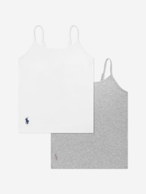 Набор маек для девочки Polo Ralph Lauren с логотипом 1159831894 (Белый/Серый 155-159)