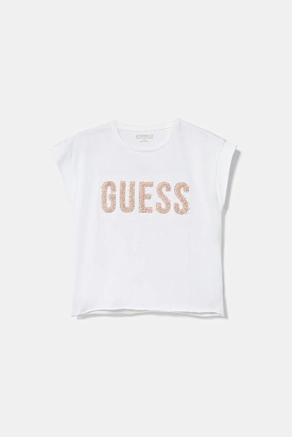 Дитяча футболка Guess з логотипом 1159837441 (Білий 16)