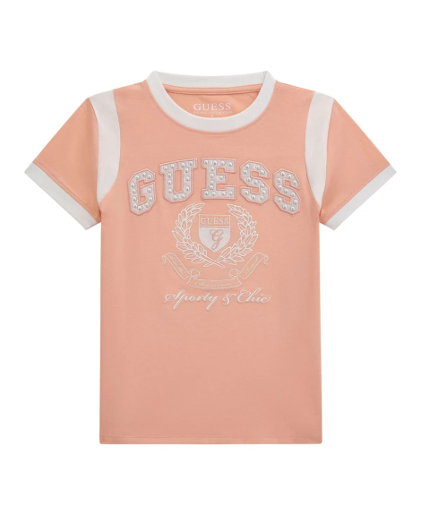 Дитяча футболка Guess з логотипом 1159837444 (Рожевий 8)