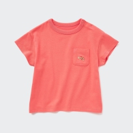 Детская футболка UNIQLO с карманом 1159802995 (Розовый, 95-105)