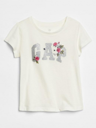 Детская футболка GAP с цветочным логотипом art770860 (Белый, размер 84-91 см)