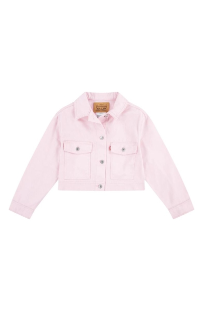 Подростковая джинсовая куртка Levi's укороченная 1159826816 (Розовый XL)