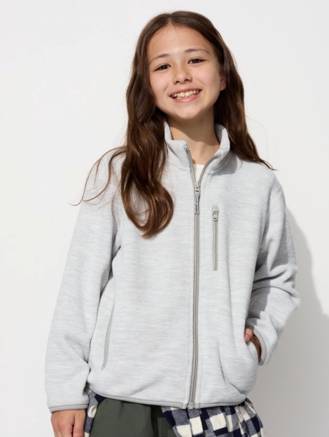 Детская флисовая куртка UNIQLO кофта 1159828413 (Серый 115-125)